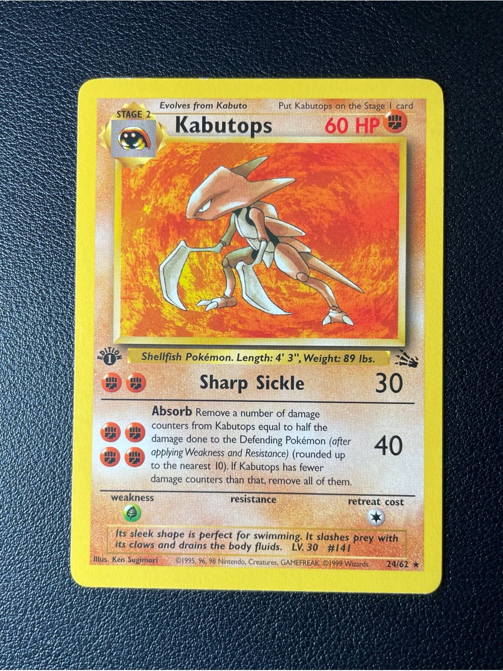 Kabutops #24/1st Edition/Pokemon Fossil